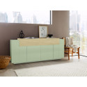 Buffet/bahut moderne 200 cm vert sauge/ch&ecirc;ne Corso