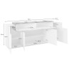 Buffet/bahut moderne 200 cm cachemire/chêne Corso
