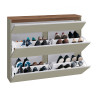 Meuble à chaussures 120 cm taupe/chêne wotan Maeva