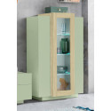Vitrine moderne vert sauge/ch&ecirc;ne Corso