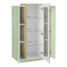 Vitrine moderne vert sauge/chêne Corso