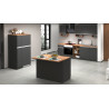 Ilot de cuisine moderne 125 cm anthracite mat/chêne wotan Solena