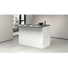 Ilot de cuisine moderne 125 cm blanc brillant/béton Solena