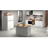 Ilot de cuisine moderne 125 cm blanc brillant/chêne wotan Solena
