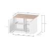 Ilot de cuisine moderne 125 cm blanc brillant/chêne wotan Solena