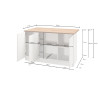 Ilôt de cuisine moderne 155 cm blanc brillant/chêne wotan Solena
