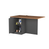 Ilot de cuisine moderne 160 cm anthracite mat/chêne wotan Solena