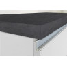 Ilot de cuisine moderne 160 cm blanc brillant/béton Solena