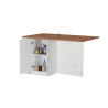 Ilot de cuisine moderne 160 cm blanc brillant/chêne wotan Solena
