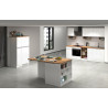 Ilot de cuisine moderne 160 cm blanc brillant/chêne wotan Solena