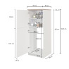 Meuble pour frigo encastrable 60 cm blanc/béton Solena