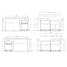 Bureau d'angle moderne blanc laqué/chêne Daisy