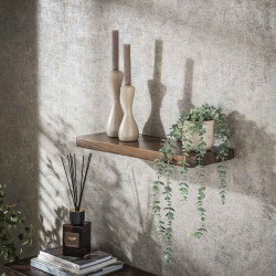 Etagère murale style nature 60 cm en acacia massif brun Carvie