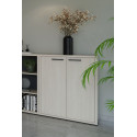 Armoire basse de bureau contemporaine ch&ecirc;ne clair Lexos