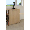 Armoire basse de bureau contemporaine ch&ecirc;ne sable Lexos