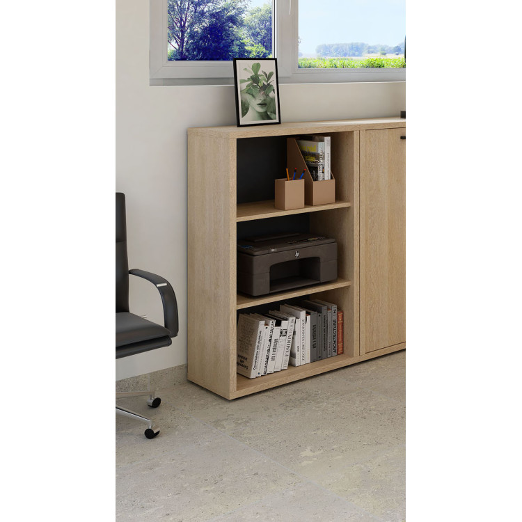 Etagère de bureau H 112 cm contemporaine chêne sable Lexos
