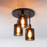 Plafonnier moderne 3 lampes en verre brun Sepia