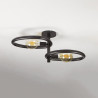Plafonnier moderne 2 lampes en métal noir Pedge