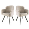 Fauteuil pivotant moderne en tissu Ambrose (lot de 2)