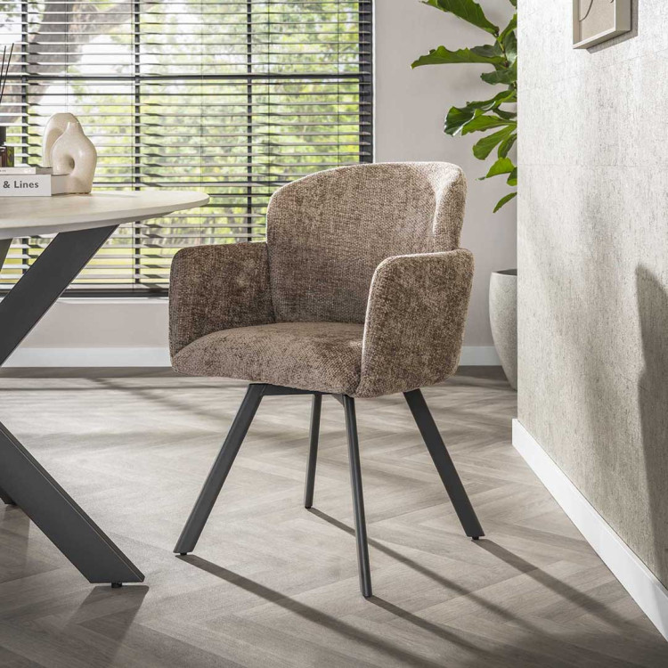 Fauteuil pivotant moderne en tissu Ambrose (lot de 2)