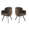 Fauteuil pivotant moderne en tissu Ambrose (lot de 2)