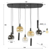 Suspension moderne 9 lampes en verre tricolore Féerie