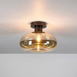 Plafonnier moderne en verre ambré Analya