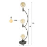 Lampadaire industriel en métal bronze 3 lampes Arctus