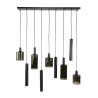 Suspension moderne 9 lampes en verre brun Sepia