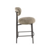 Lot de 2 tabourets de bar modernes en tissu sable Rudy