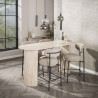 Lot de 2 tabourets de bar modernes en tissu sable Rudy
