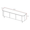 Meuble TV moderne 180 cm coloris cachemire Horizo