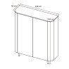 Buffet haut moderne 130 cm coloris cachemire Horizo