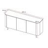 Buffet/bahut contemporain 180 cm chêne cadiz Marley