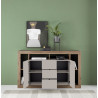 Buffet/bahut contemporain 172 cm mercure/cachemire Dominika