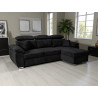Canapé d'angle convertible et réverseible en tissu noir Omega