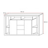 Buffet/bahut contemporain 172 cm mercure/cachemire Dominika