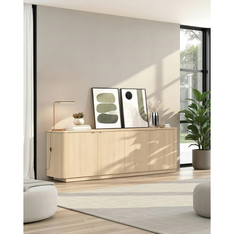 Buffet/bahut contemporain 230 cm chêne clair Adria