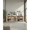 Buffet/bahut contemporain 230 cm chêne clair Adria
