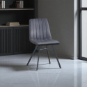 Chaise de salle &agrave; manger moderne en tissu gris Curtis