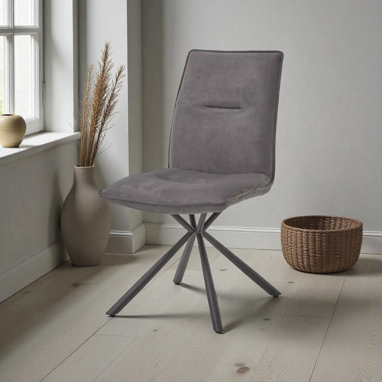 Chaise de salle à manger moderne en tissu (lot de 2) Carnac