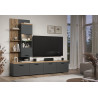 Ensemble TV mural moderne 240 cm anthracite/chêne Baggy