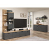Ensemble TV mural moderne 240 cm anthracite/chêne Baggy