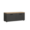 Meuble TV moderne 120 cm anthracite/chêne Baggy