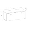 Meuble TV moderne 120 cm anthracite/chêne Baggy