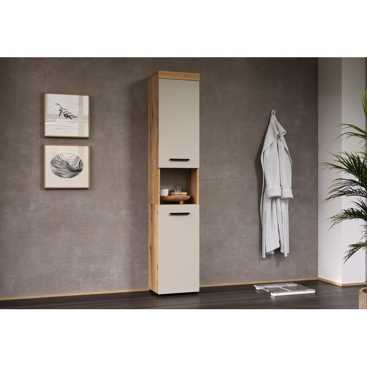 Colonne de salle de bain moderne chêne/cachemire Leane