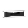 Meuble TV moderne 180 cm laqué mat blanc/noir Lorie