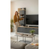 Ensemble TV mural moderne 240 cm anthracite/chêne Baggy
