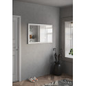 Miroir rectangulaire blanc laqu&eacute; brillant Frida