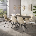 Table de salle &agrave; manger ovale moderne 180 cm coloris bronze Vik
